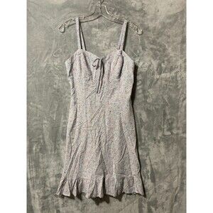 Y2K Wallflower Dress Womens Medium Blue Pink Ditzy Floral Milkmaid Babydoll